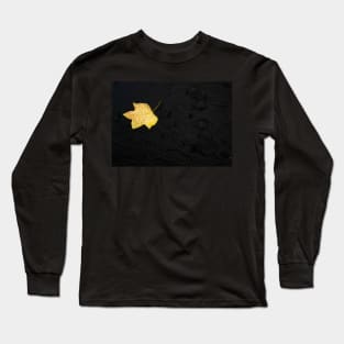 Yellow Leaf in the Rain Long Sleeve T-Shirt